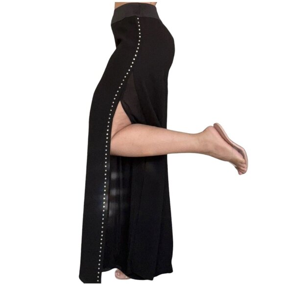 JS COLLECTION BEDAZZLED BLACK DRESS PANTS - Picture 2 of 7